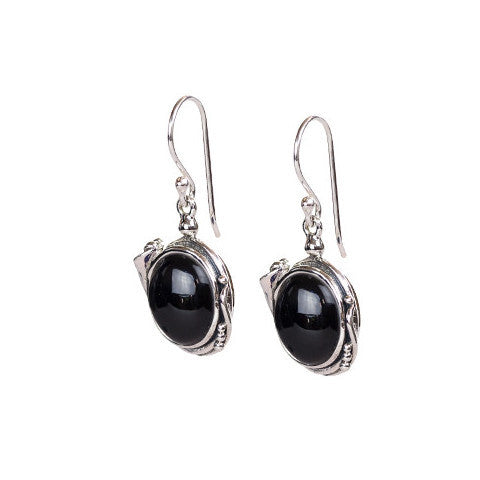 Onyx and silver deals earrings