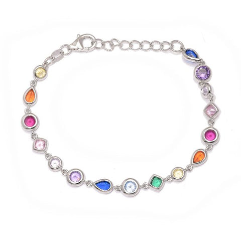 Semi-precious stone sterling silver bracelet