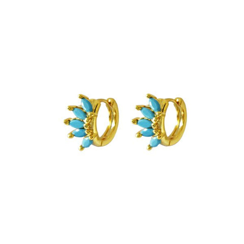 Turquoise huggy earring