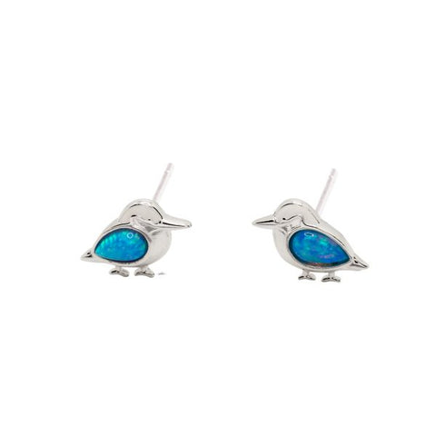 Blue bird earring