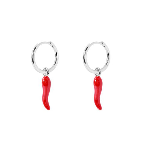 Silver chilli earrings